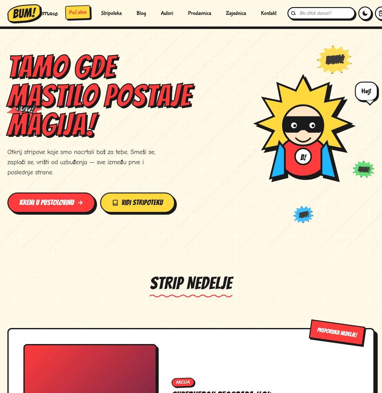 BUM! Studio design, part 1 of the page