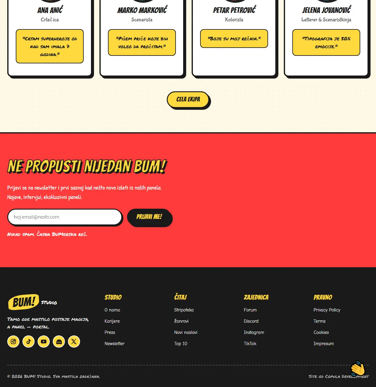 BUM! Studio design, part 5 of the page