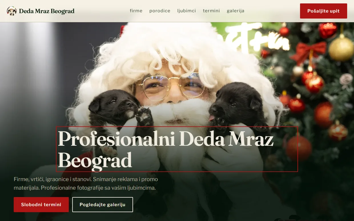 Izrada sajta za Deda Mraza Beograd, profesionalni Deda Mraz