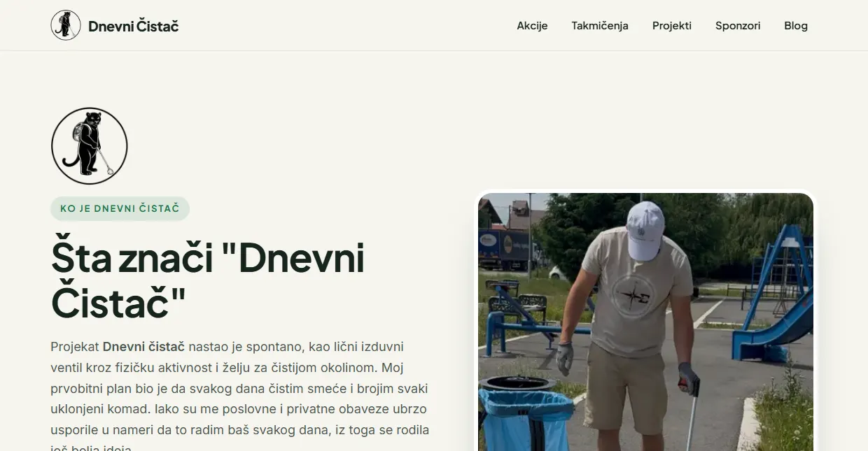 Dnevni Čistač design, part 1 of the page
