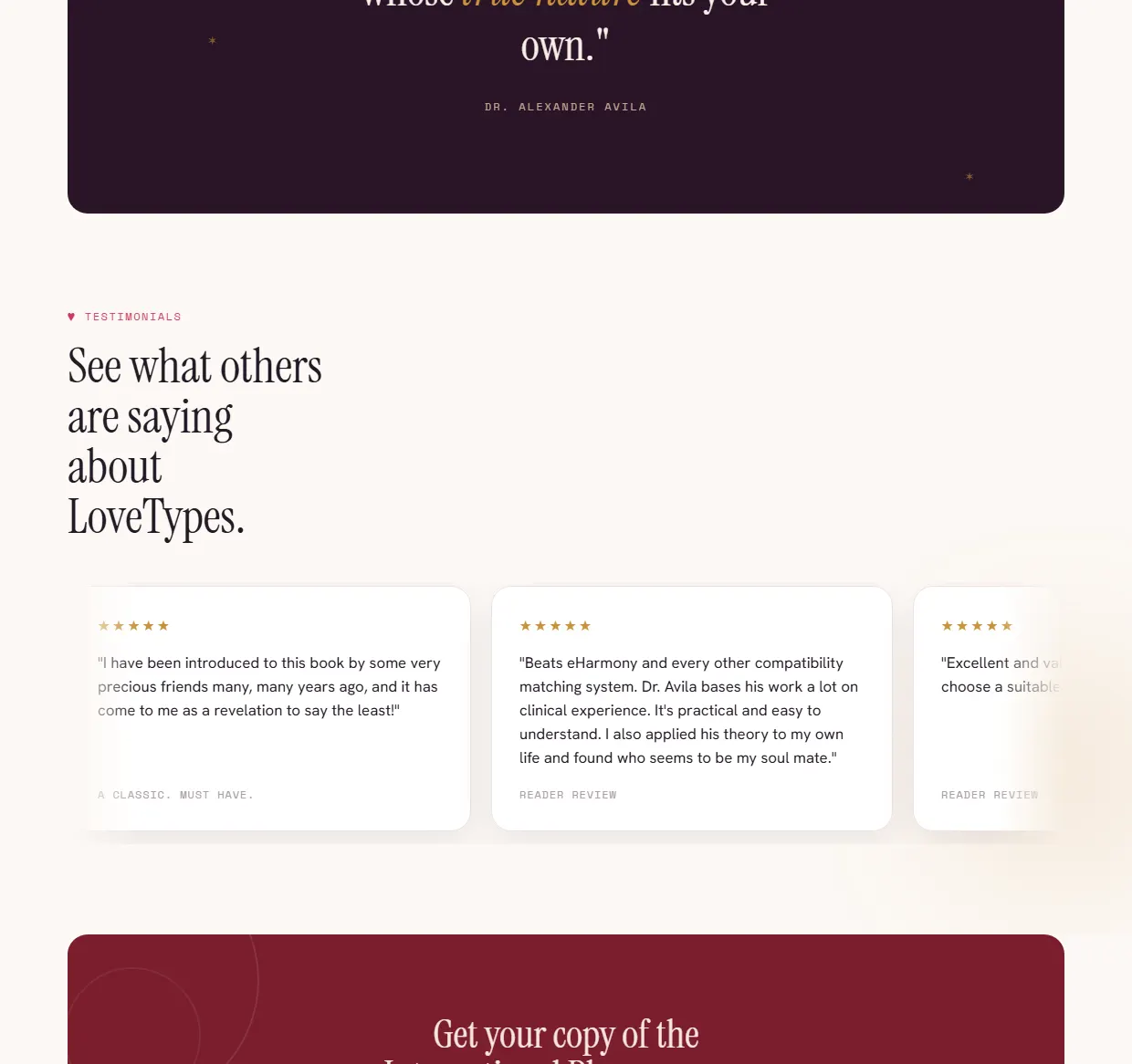 LoveTypes design, part 4 of the page