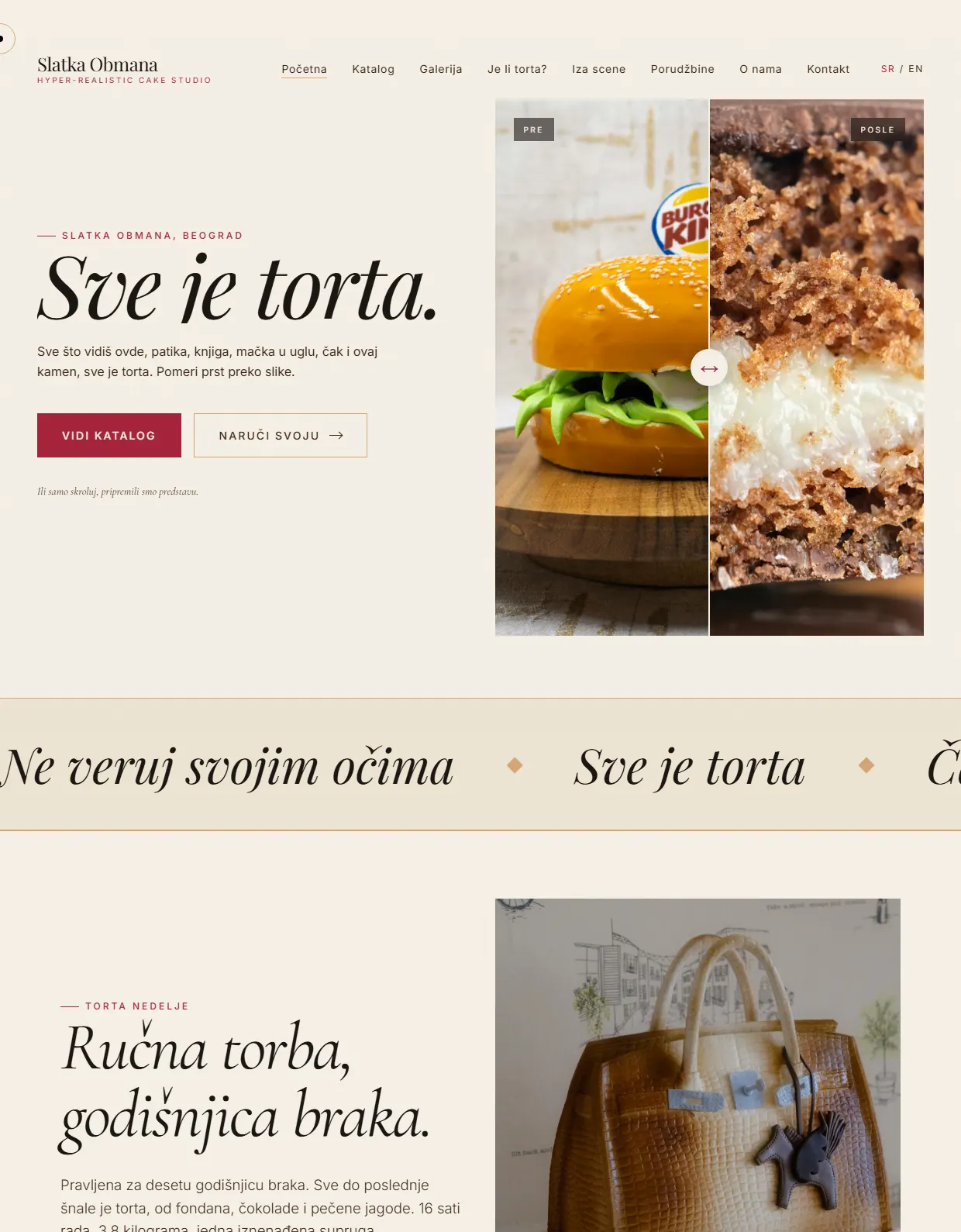 Slatka Obmana design, part 1 of the page