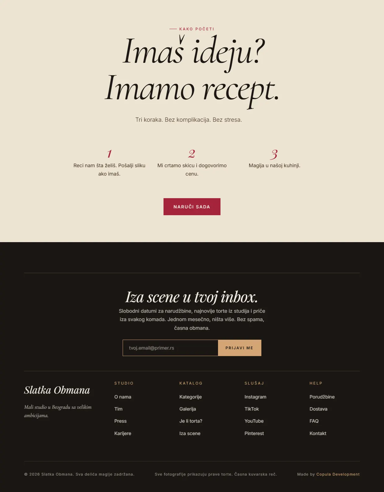 Slatka Obmana design, part 5 of the page